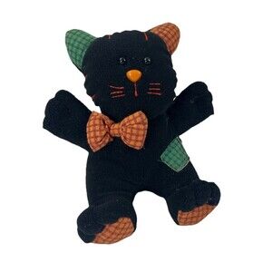 Vintage Main Joy Limited Stuffed Animal Halloween Plush Black Cat Kitty Kitten